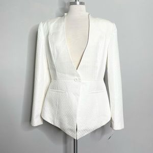 TY-LR The Jade Jacket Women’s Single Button Collarless Blazer Suit Jacket